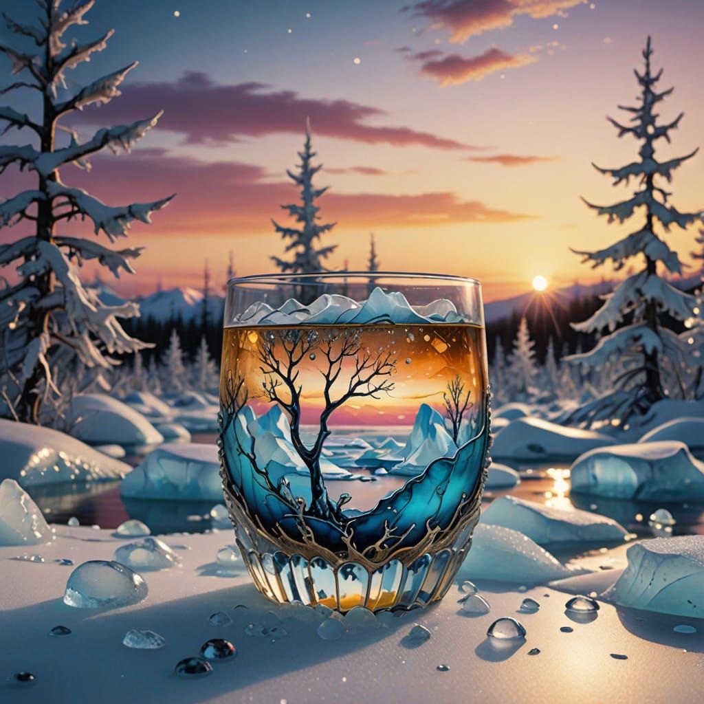 Arctic Tundra in Glass: a Digital Masterpiece