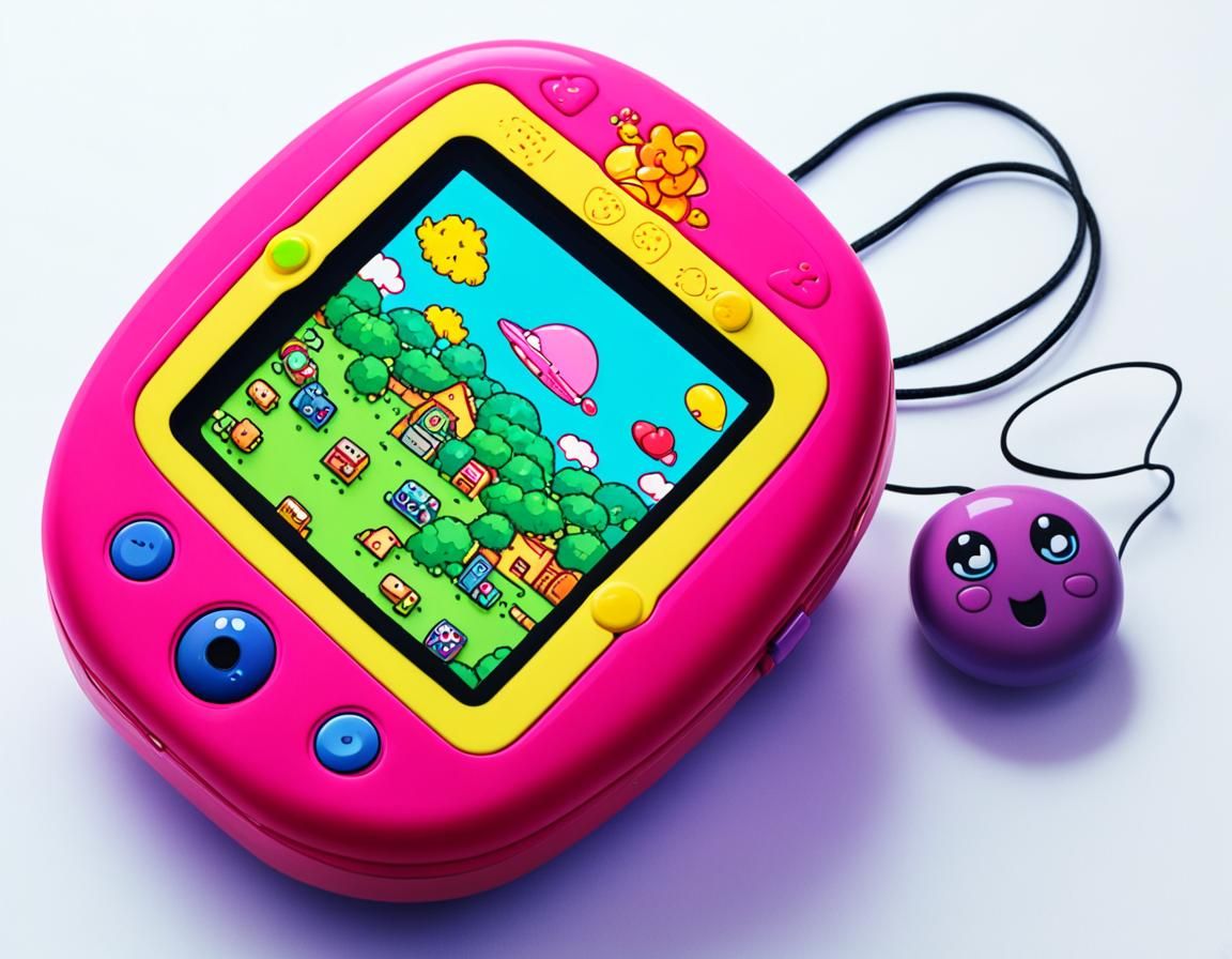 Tamagotchi with Hellish Background