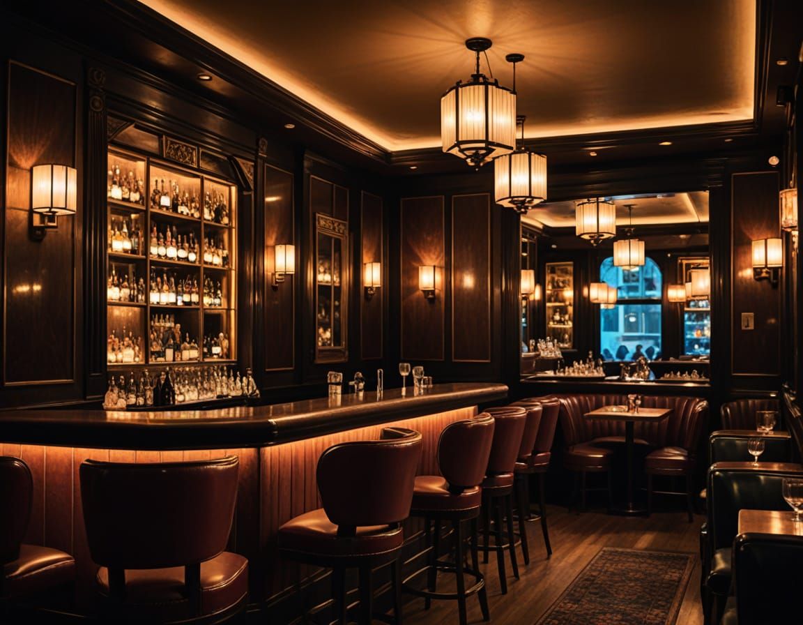 Cozy Art Deco Bar with Live Jazz