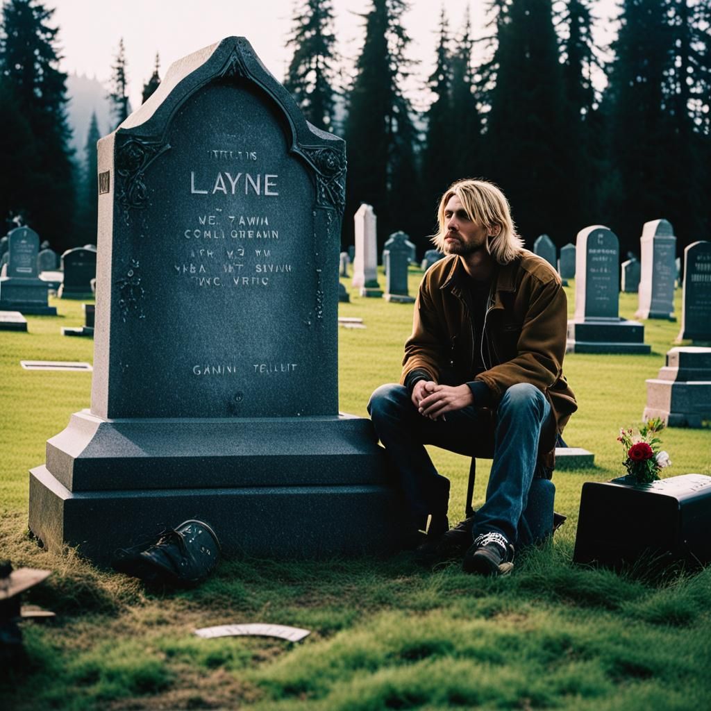 Graveyard Scene with Figure, Cinematic Film Still