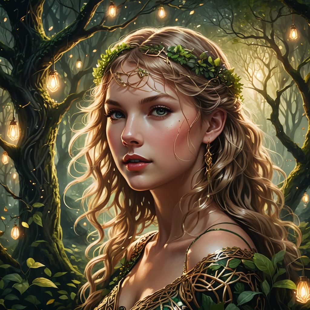 Taylor Swift in Mystical Forest Fantasy