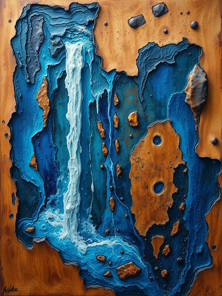 Abstract Waterfall: Interdimensional Wonder in Baroque Style