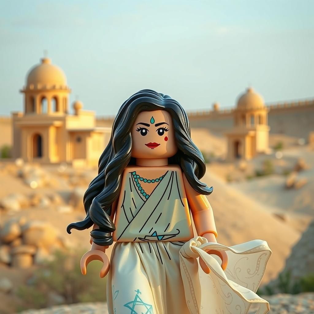 Israeli Woman Lego Minifigure in Flowing Silk