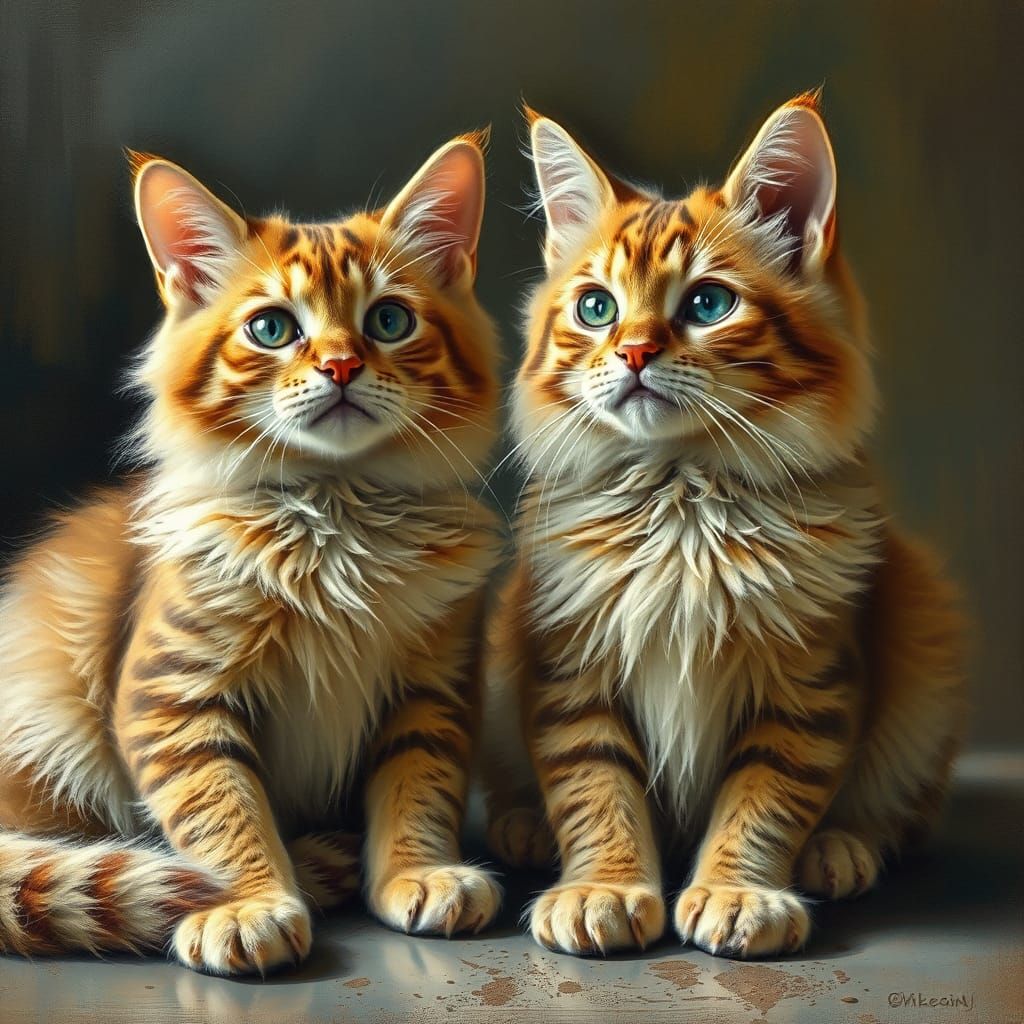 Cats in Business: A Classical Cubist Fusion