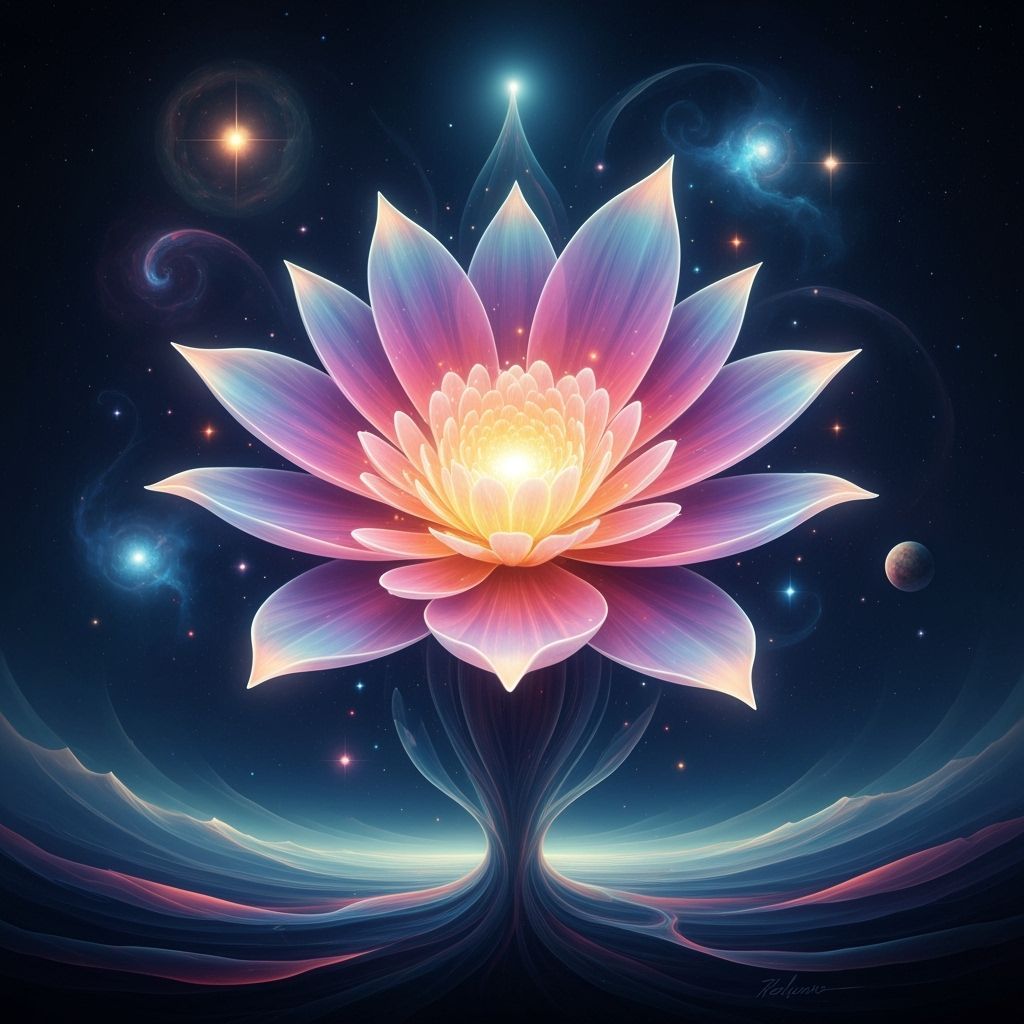 Ethereal Soul Flower Blooms in Cosmic Silence