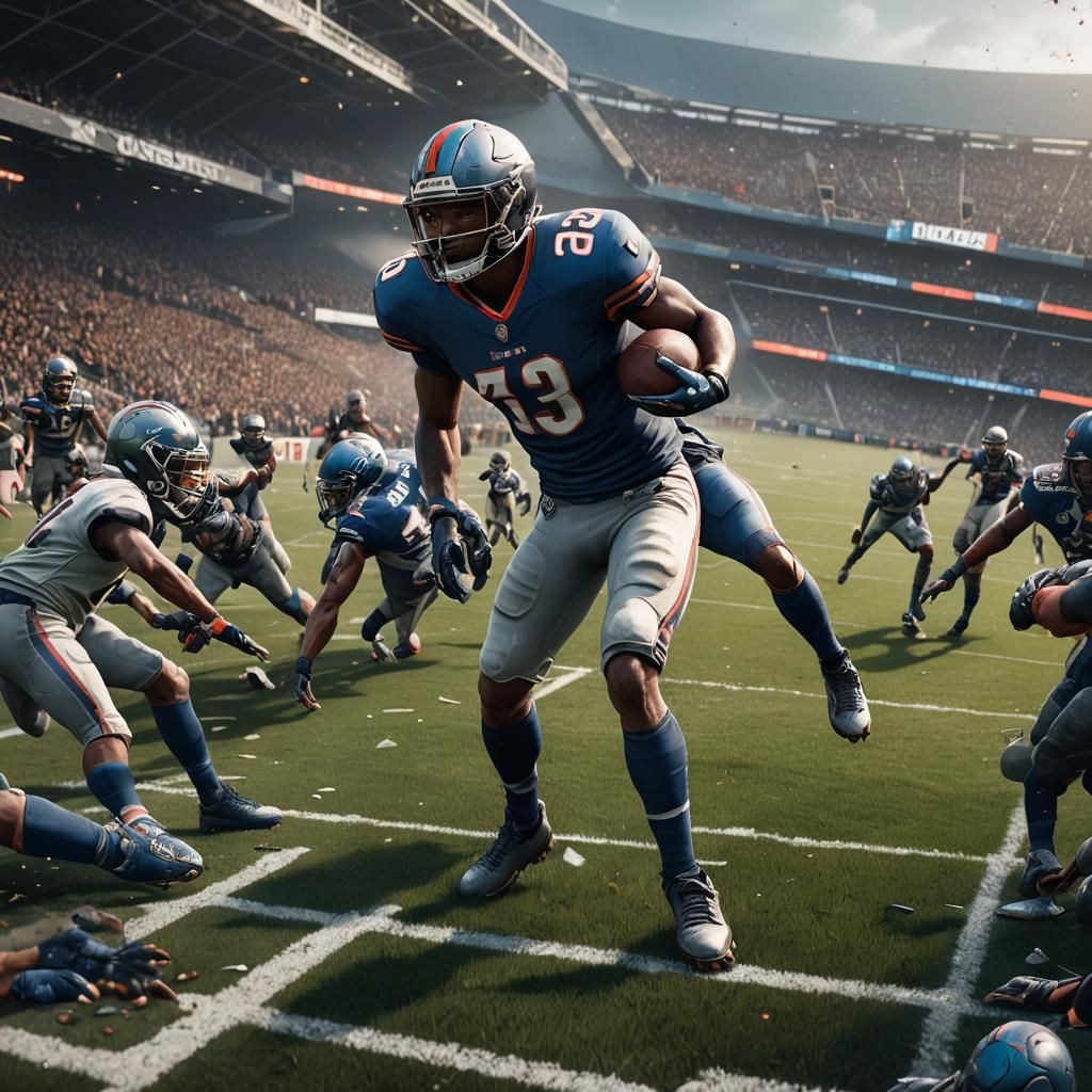 Detailed Football Matte Painting in Deep Color