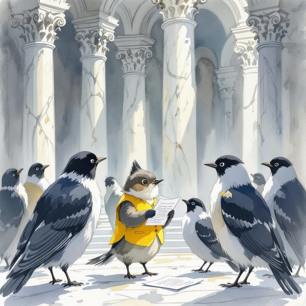 Tomtit Fiu's Nervous Academy Audition: Watercolor Style