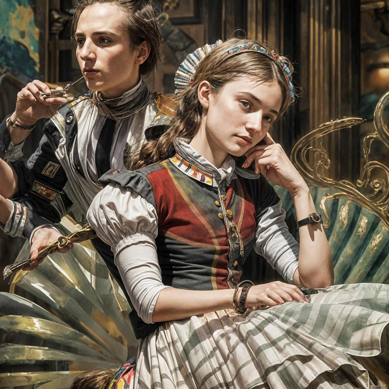 Guardia Esposado in a Vibrant Surrealist Scene