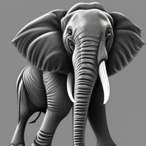 game sheet of Elephant, light background, clay render, oily,...