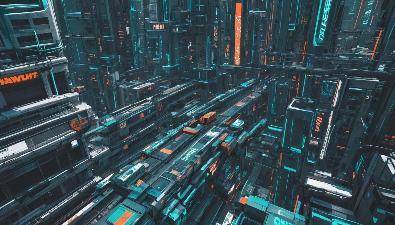 Futuristic Neon Metropolis in Cyberpunk Style