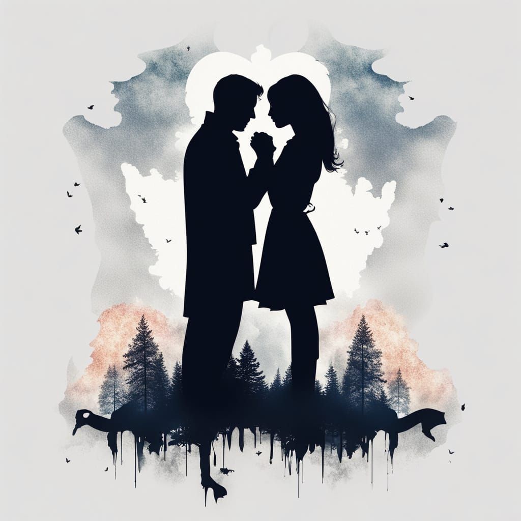 Ethereal Double Exposure Portraits in Dark Romantic Style