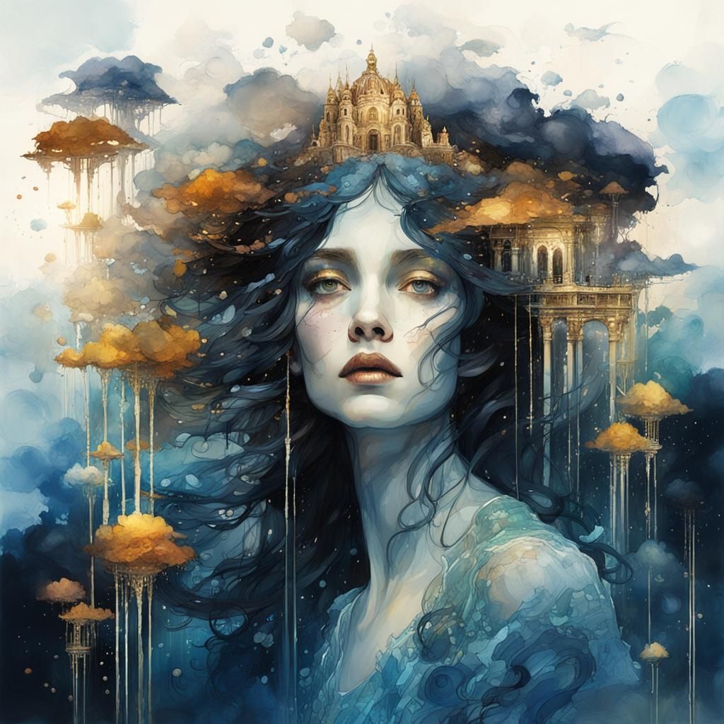 Mystical Entrance in Klimt-Mann Style, Digital Art