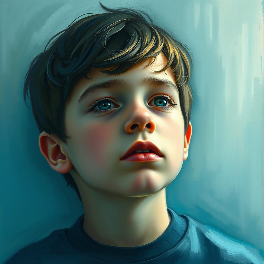 Dreamlike Portrait of a Young Person in a Calm, Ethereal Lan...