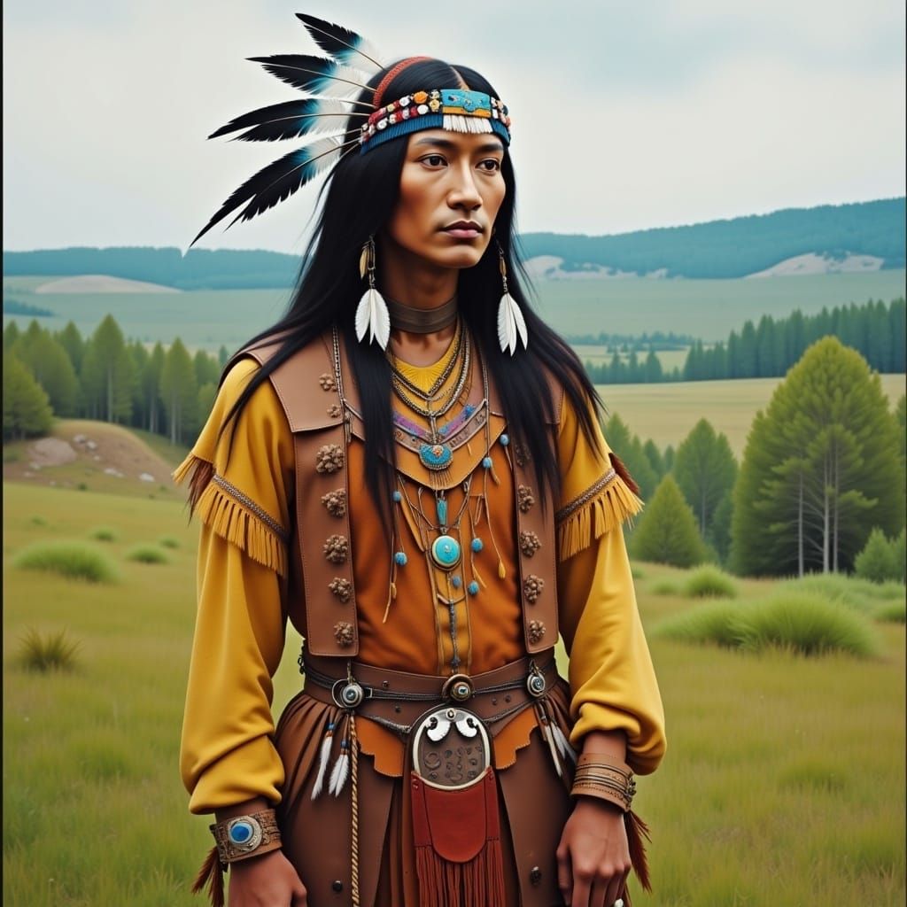 <lora:Indigenous Fantasy 2:1.0> indigenous man