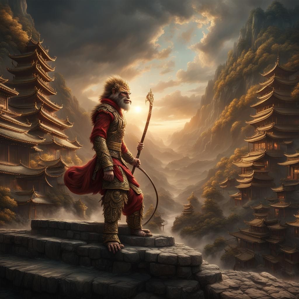 Epic Sun Wukong Digital Matte Painting