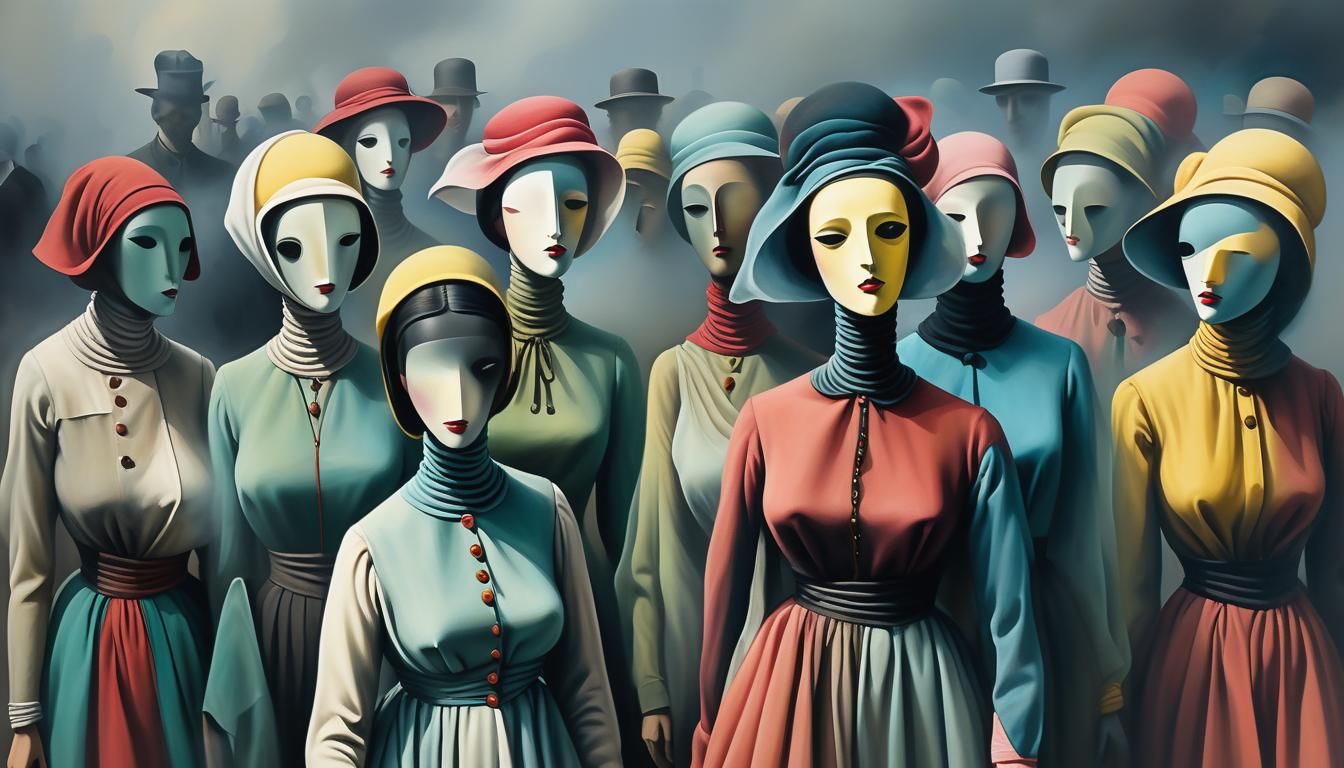 Surreal Aerial View of Uncanny Road Workers