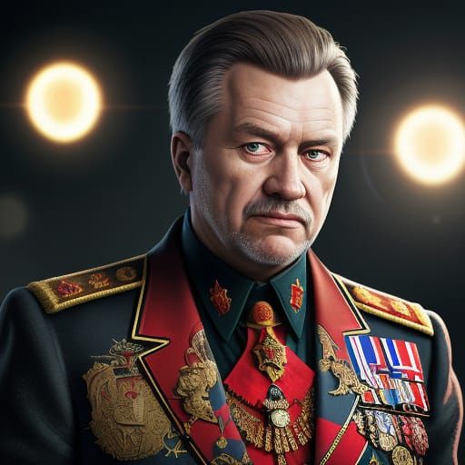 Satirical Russian Politician in Hyper-Realistic Digital Pain...