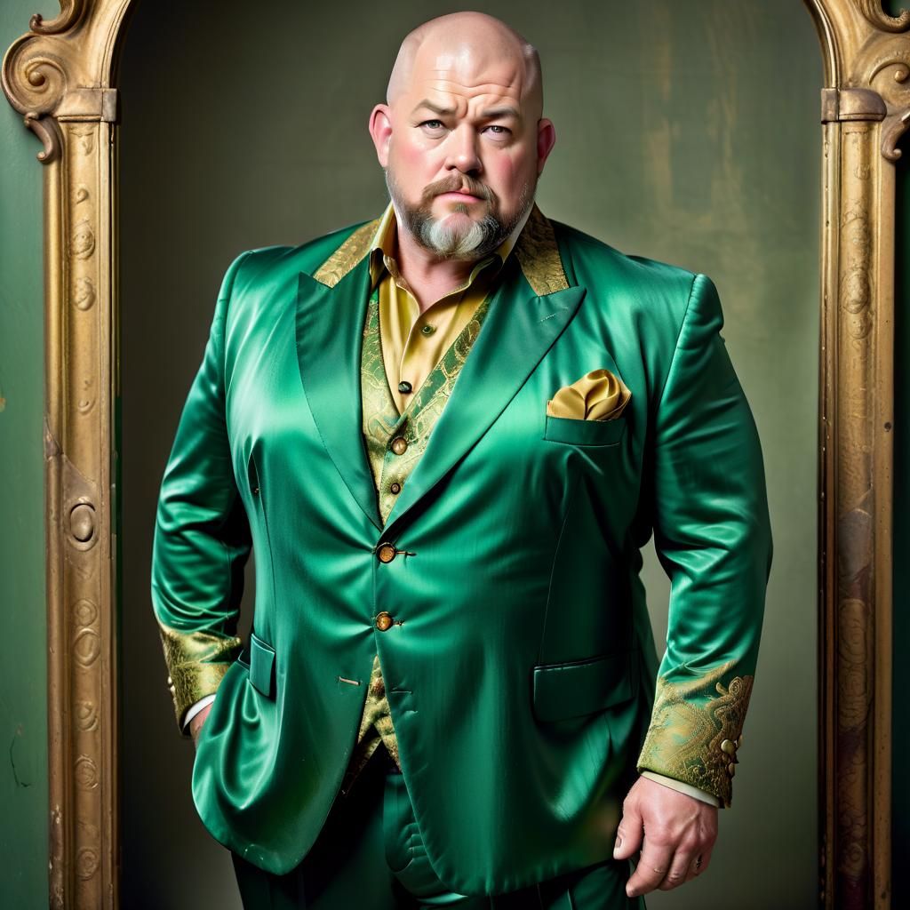 Handsome mature chubby man in suite