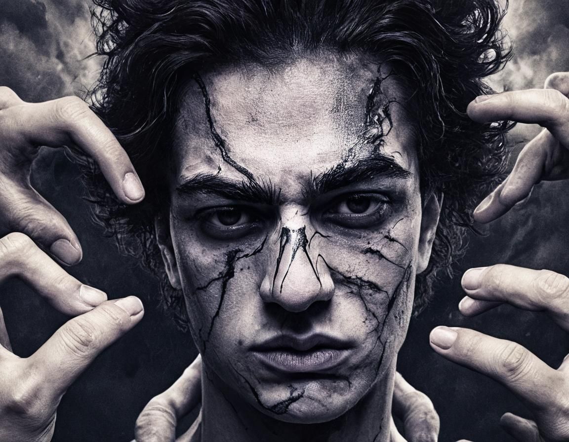 Ominous Dark Fantasy Figure in Intense, Chaotic Aura