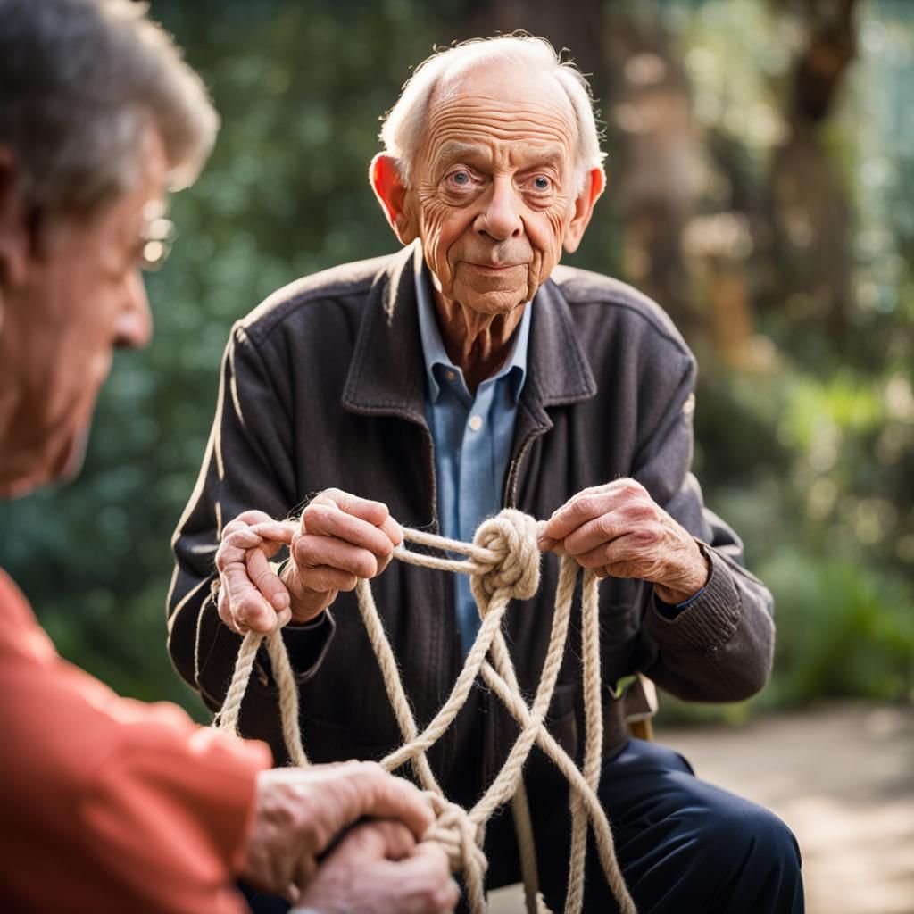 Comedic Actor Tying Knots, Professional Photography