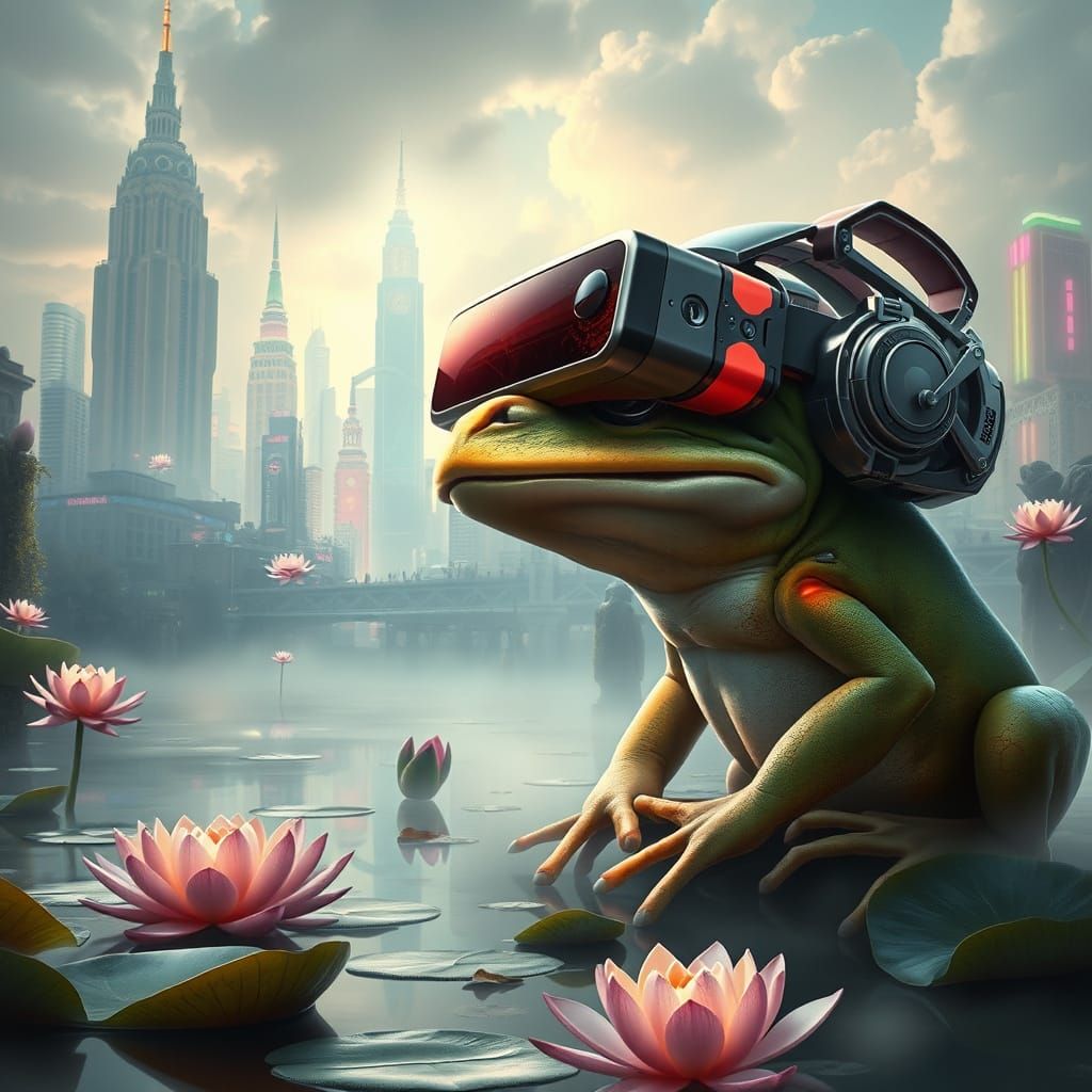 Futuristic Frog Discovers Retro-Virtual Reality in Mystical ...