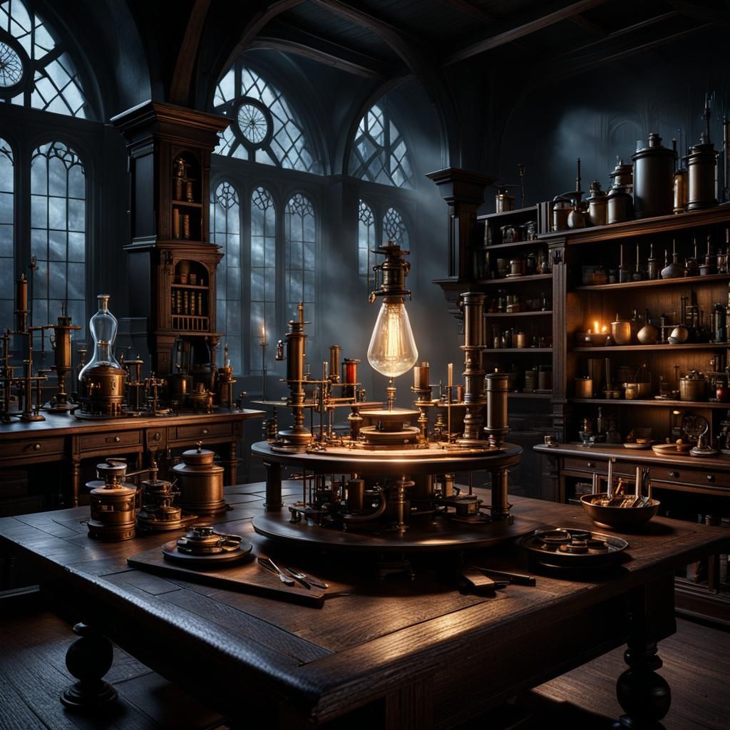 Frankenstein's Dark Laboratory: A Cinematic Concept Art