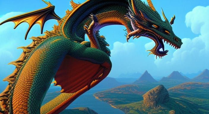 Detailed Dragon with Dynamic Lighting