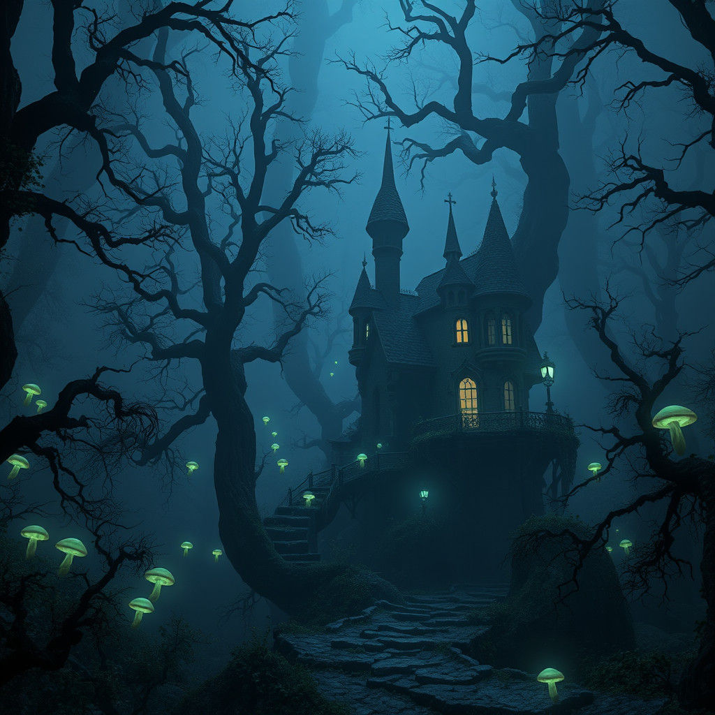 Mystical Witch House in Primeval Forest