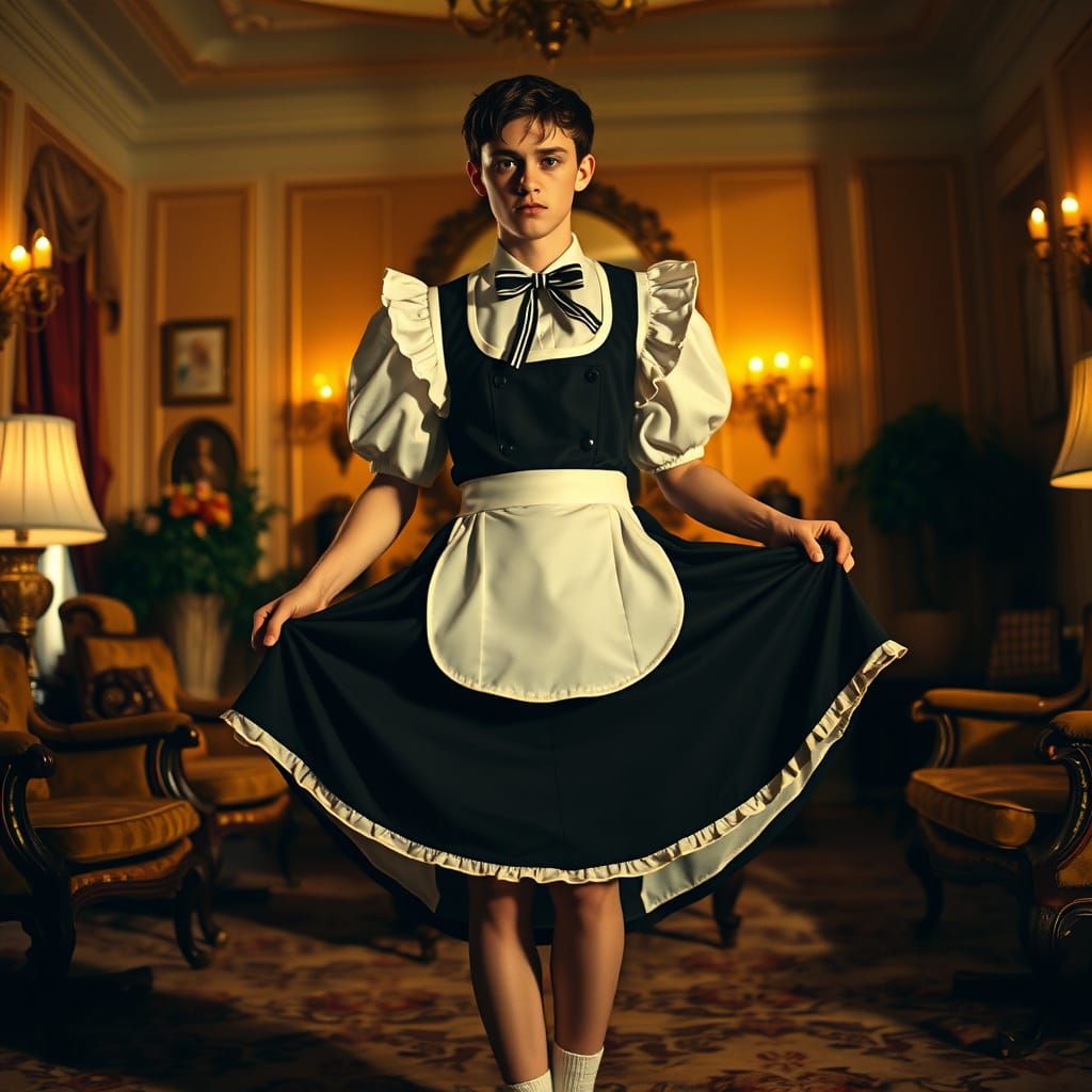 Dramatic Moment of Revelation in a Lavish Living Room