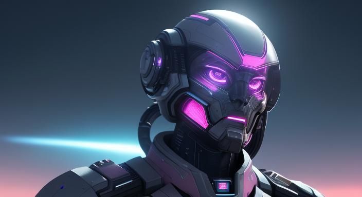 Futuristic Sci-Fi Scene with Spaceships in Pink Light