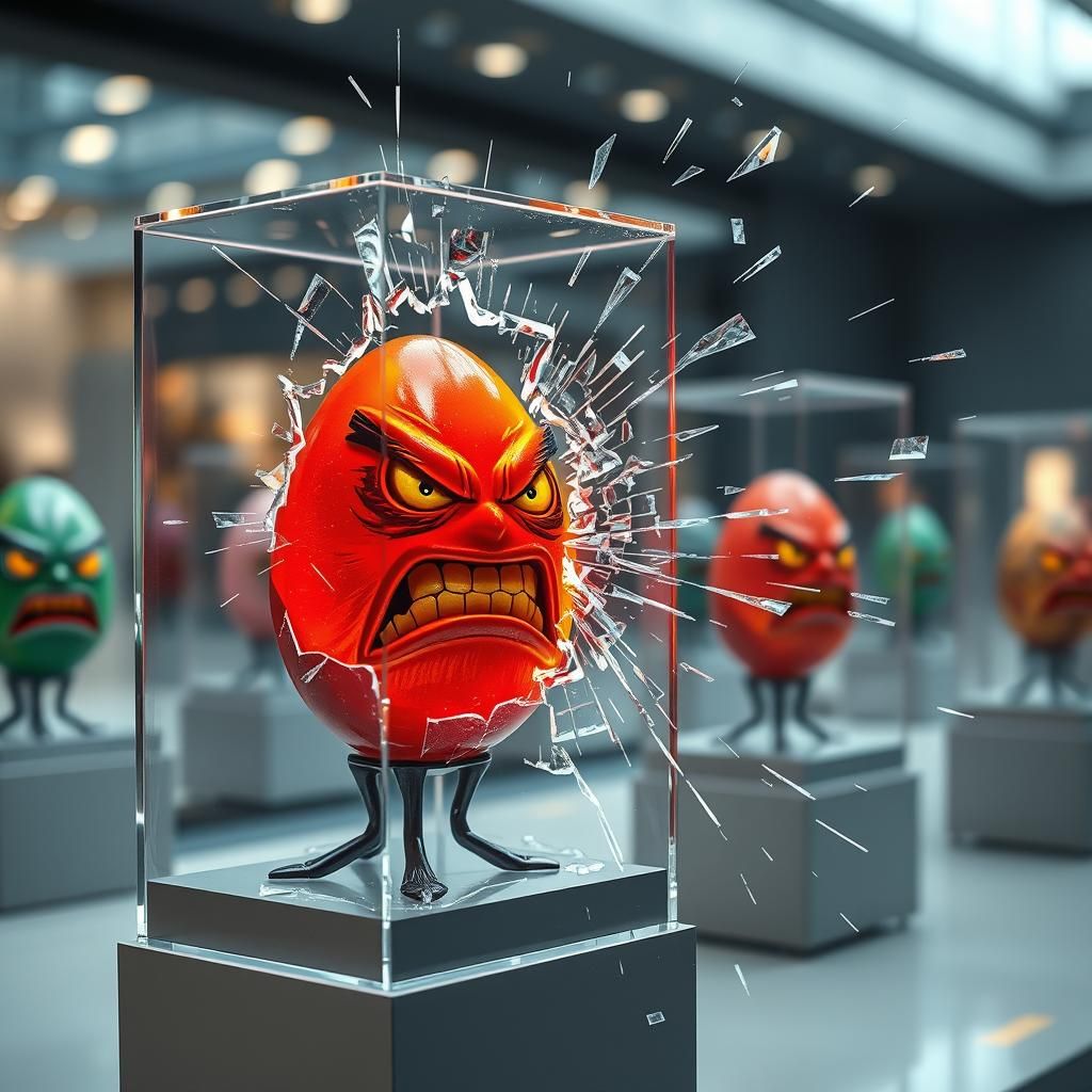 Eggs with Expressions in Glass Cubes