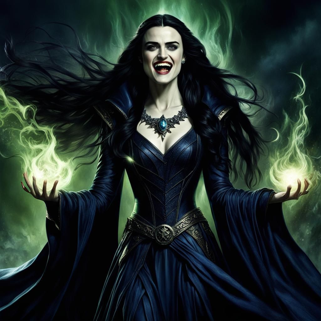 Evil Sorceress Morgana: Ultrarealistic Digital Portrait