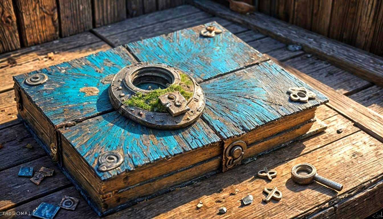 Magical Barn Lock Oil Painting with Dramatic Lighting