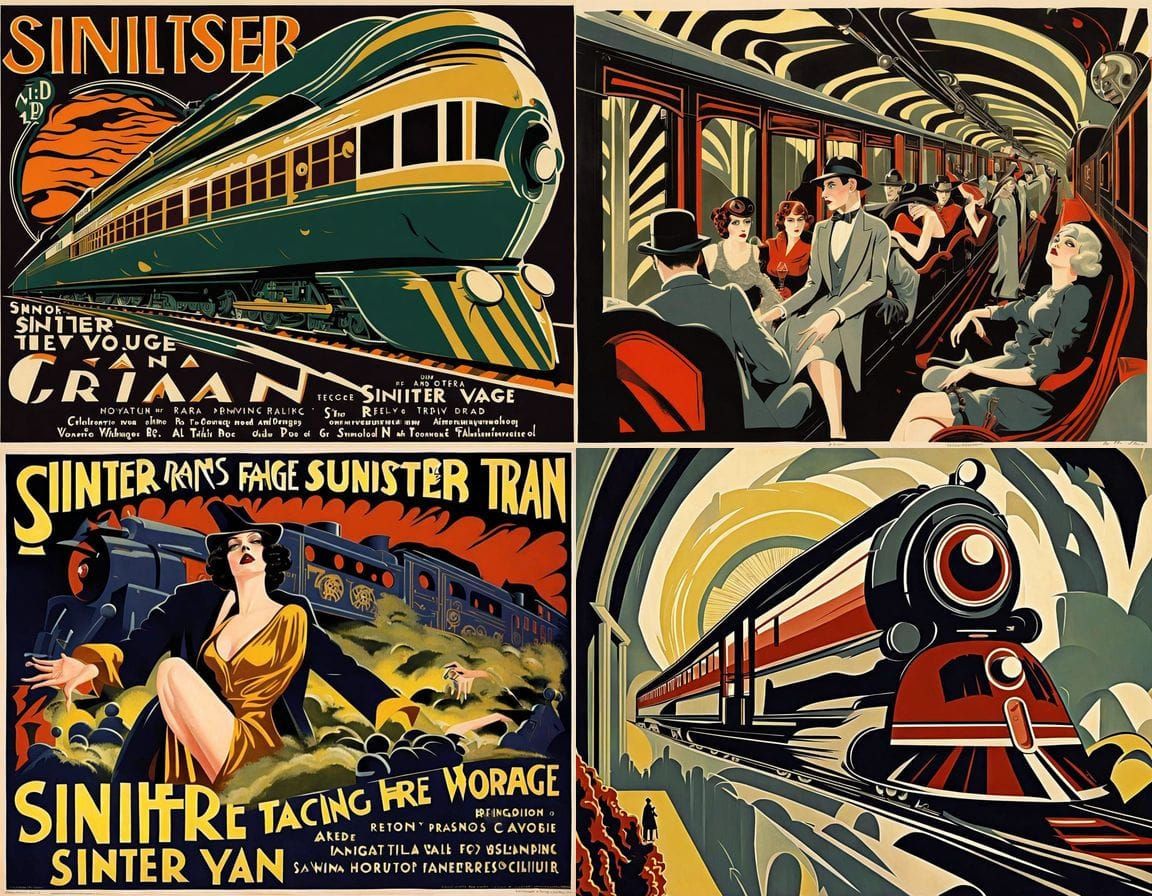 1920s Art Deco Horror Train Voyage in Sinister Style