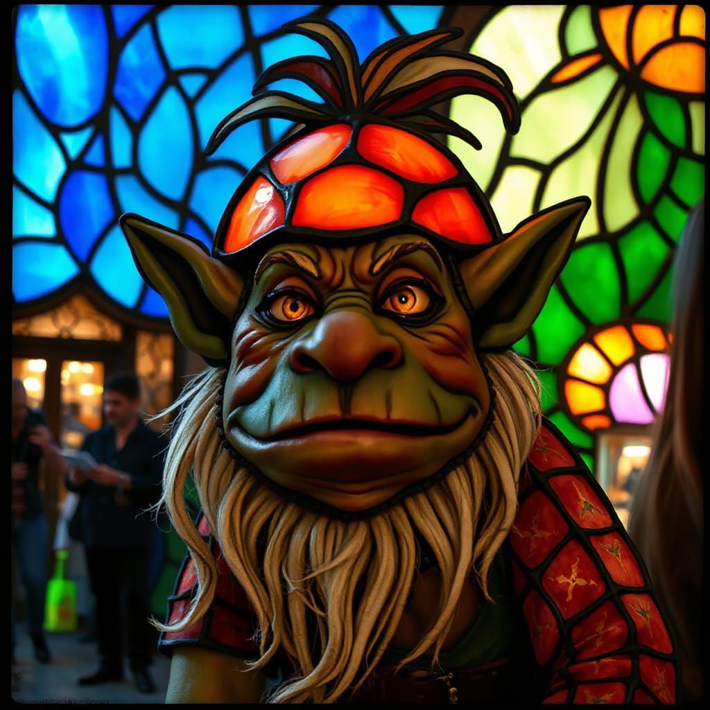 Troll Stained glass