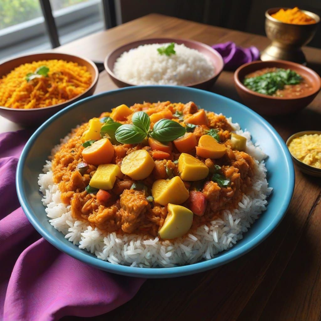 Indian Curry Food Photography in Kitchen Sunlight
