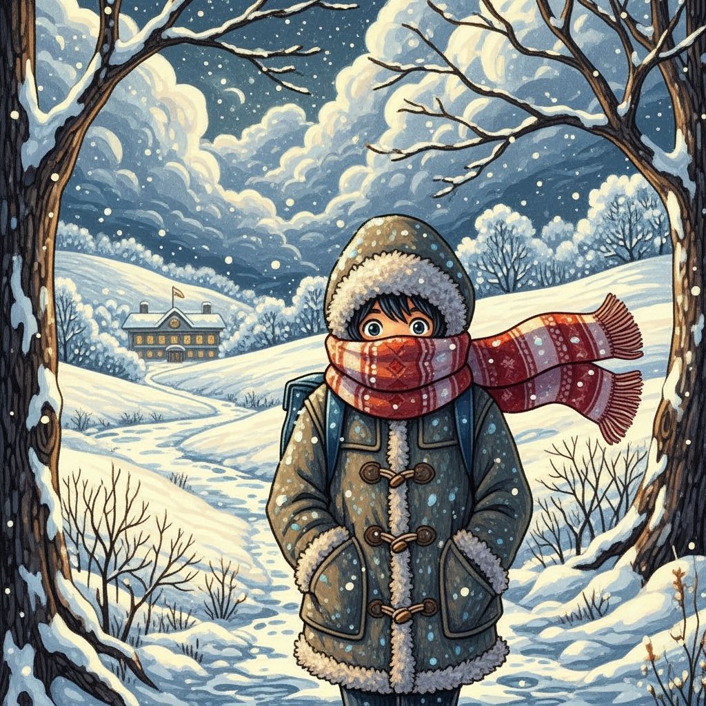 Winter Student Illustration in Whimsical Style