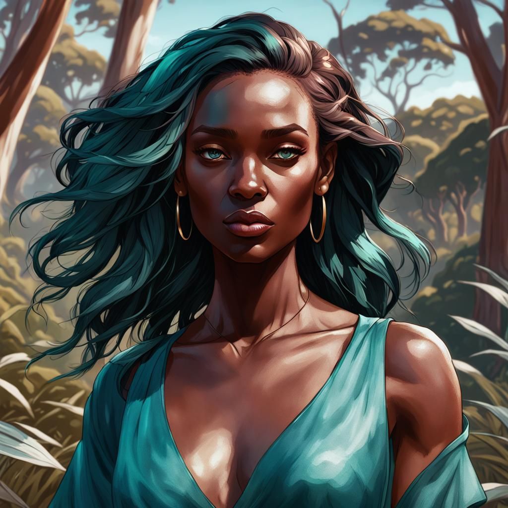 Australian Woman Portrait by Rutkowski, Artgerm, and Mucha