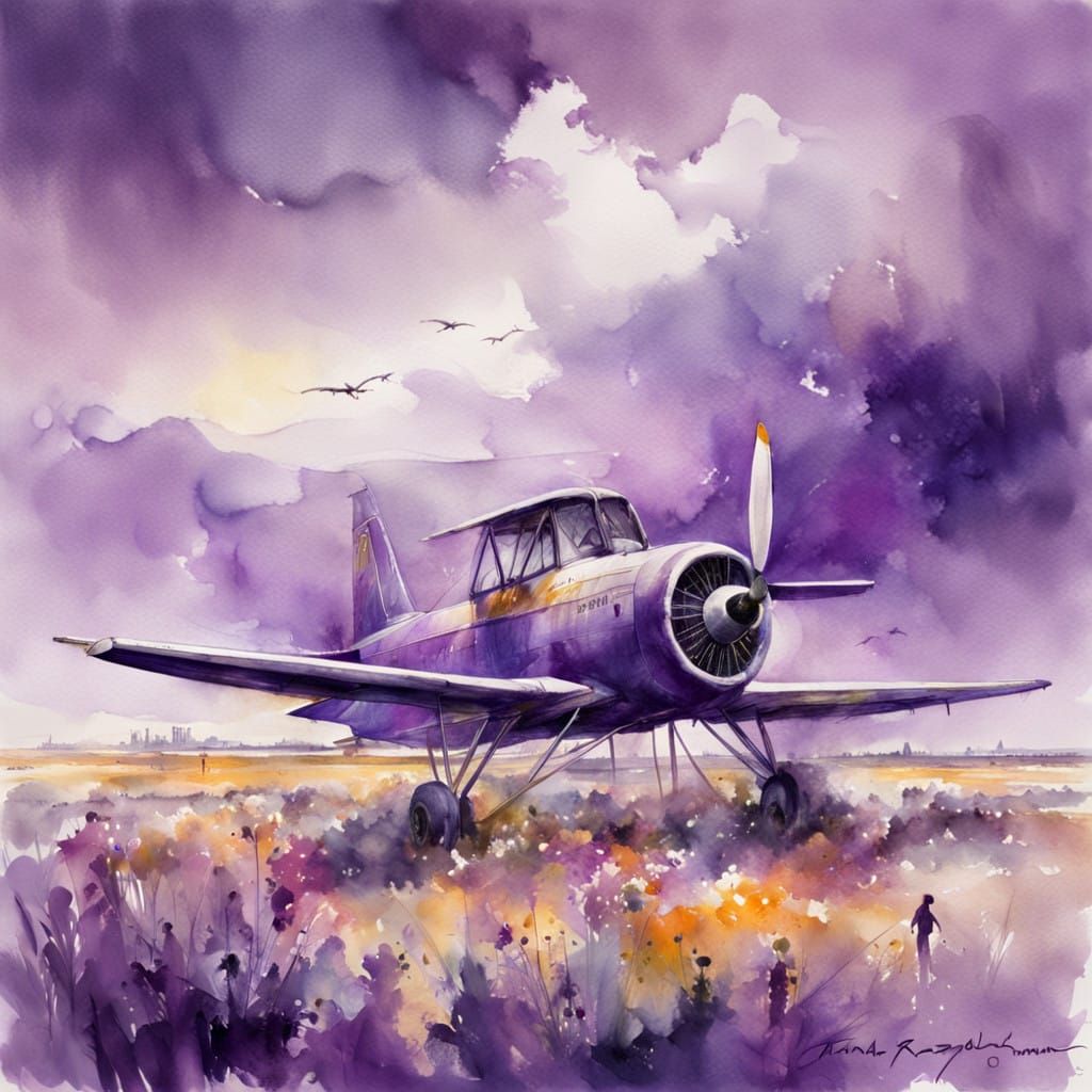 Ethereal Plane Amidst Lavender Hues