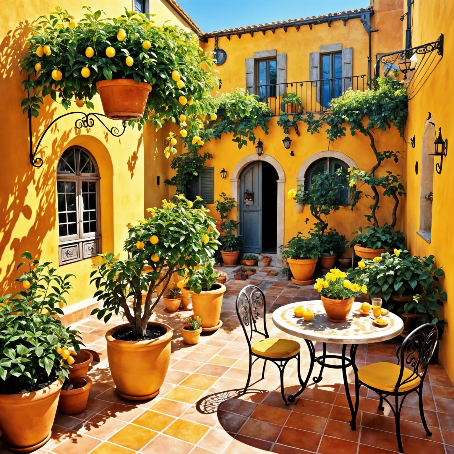 Stunning Italian Courtyard Garden in Sunshine