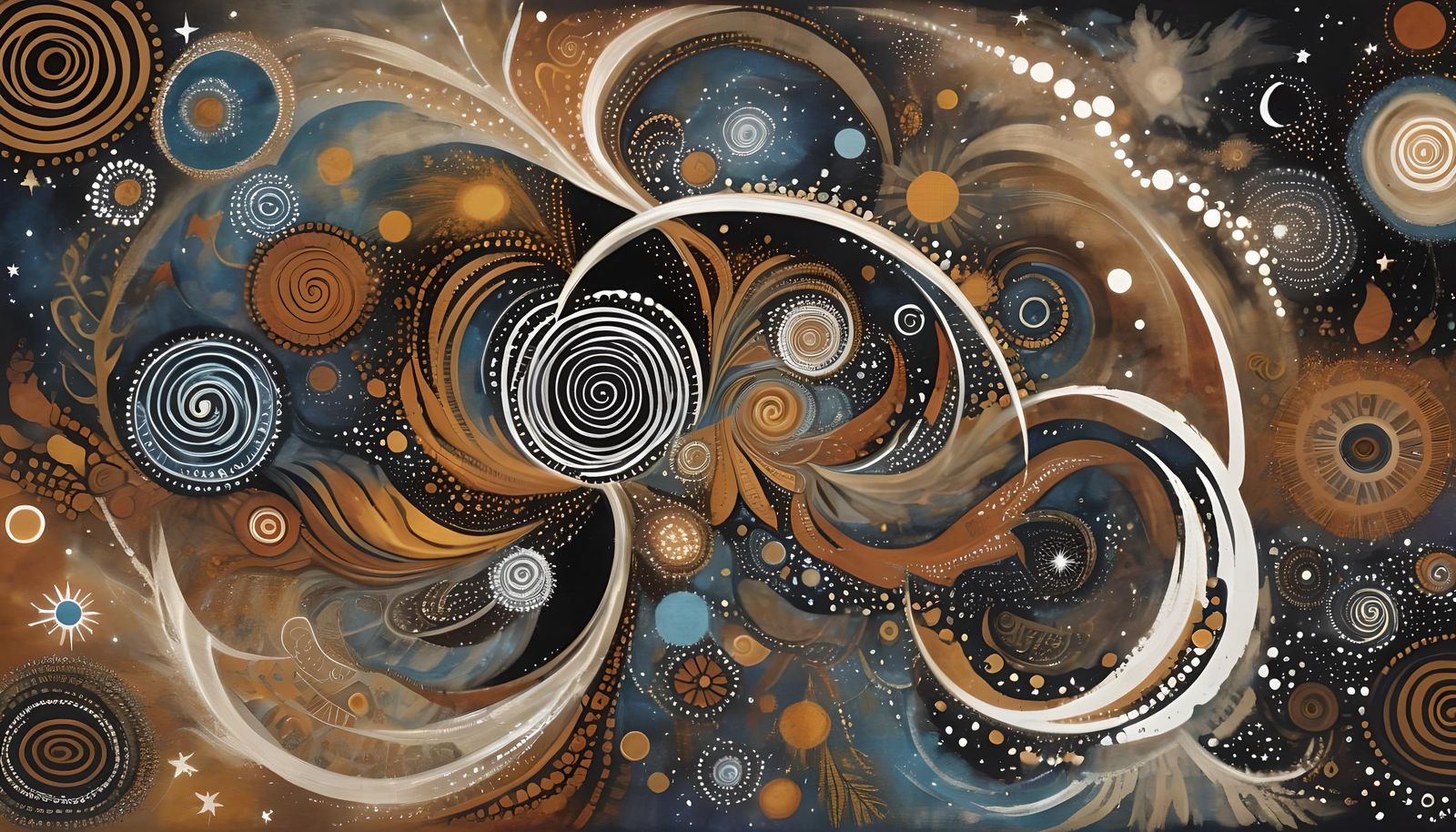 Cosmic Star Cluster with Aboriginal Dreamtime Art