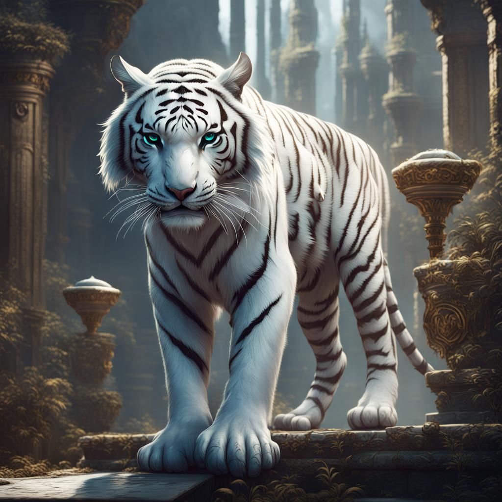 White Tiger Empress: Detailed Fantasy Concept Art
