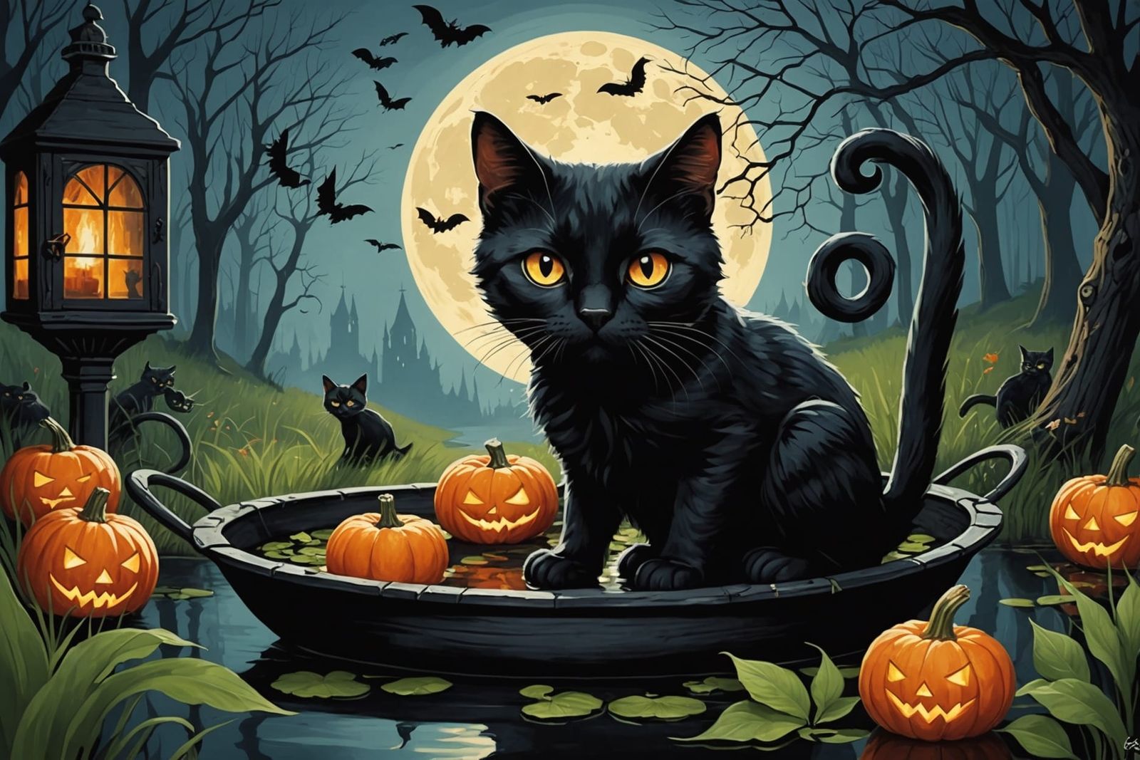 Haunting Painting of Superstitions on Friday the 13th