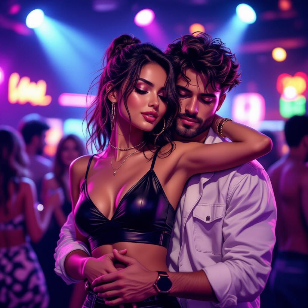 Nightclub Dance Scene in Digital Art Style
