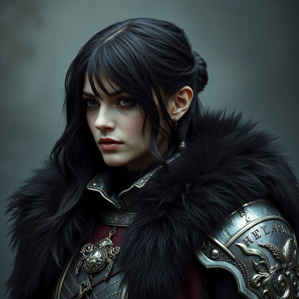 Gothic Warrior in Dark Fantasy Armor