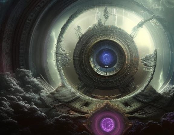 Dramatic Dark Cosmic Portal Digital Matte Painting