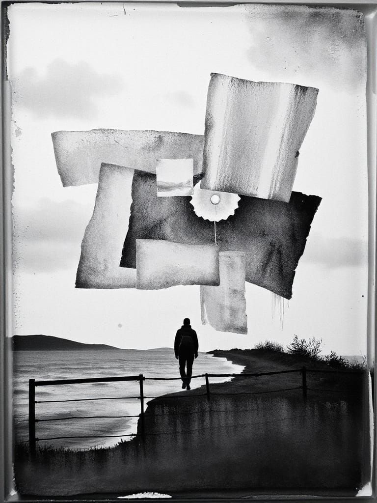 Acrylic Wash Painted on Glass Photoblocks - Who Knows?