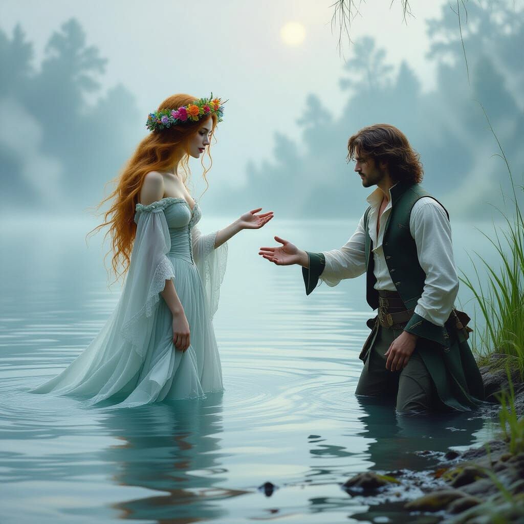 Ghostly Woman Emerges From Misty Lake to Hunter