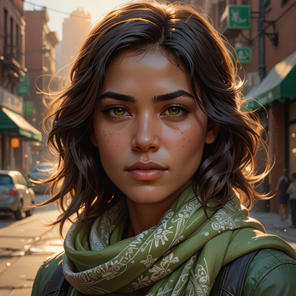 Beautiful Latina Portrait in Golden Hour Sunlight