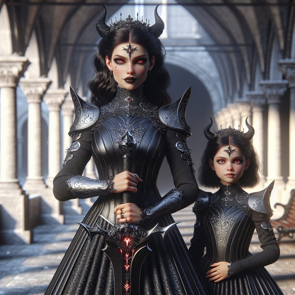 Underworld Queen and Princess Sword Practice